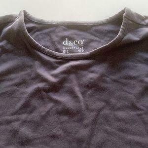 Denim & Co. crew neck long sleeve top; charcoal gray; NWOT